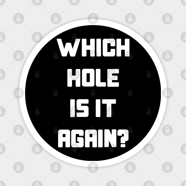 Which Hole Is It Again? Magnet by GraphicsGarageProject